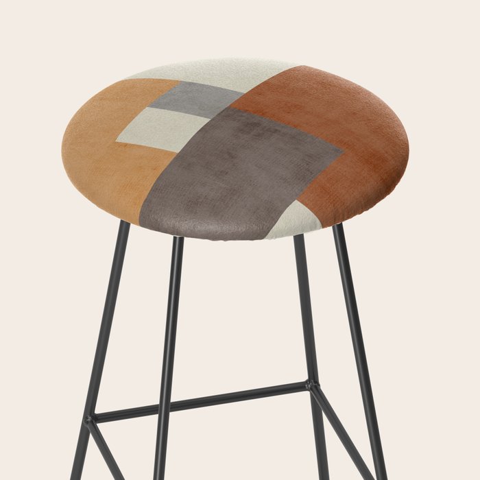 Terra Earth Tones Geometric Modern Abstract Stool Gallery Image 2