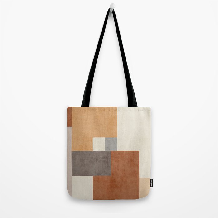 Terra Earth Tones Geometric Modern Abstract Tote Bag Gallery Image 2