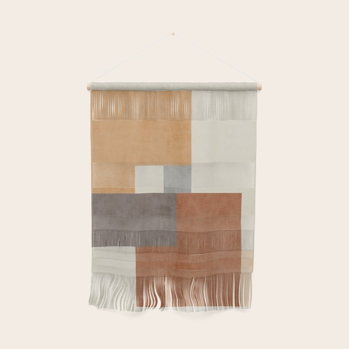 Terra Earth Tones Geometric Modern Abstract Wall Hanging Gallery Image 1