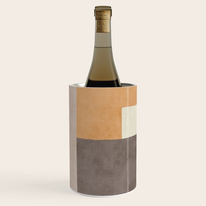 Terra Earth Tones Geometric Modern Abstract Wine Chiller Gallery Image 2