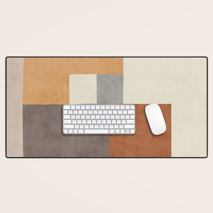 Terra Earth Tones Geometric Modern Abstract Desk Mat Gallery Image 1
