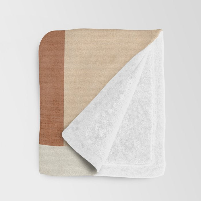 Terra Earth Tones Geometric Modern Abstract Throw Blanket Gallery Image 3