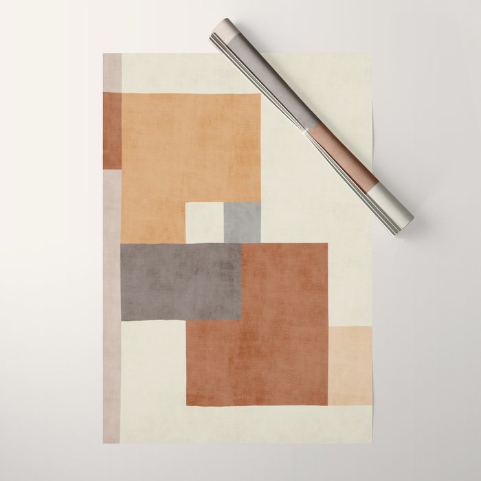 Terra Earth Tones Geometric Modern Abstract Wrapping Paper Gallery Image 1