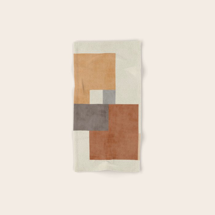 Terra Earth Tones Geometric Modern Abstract Bath Towel Gallery Image 1