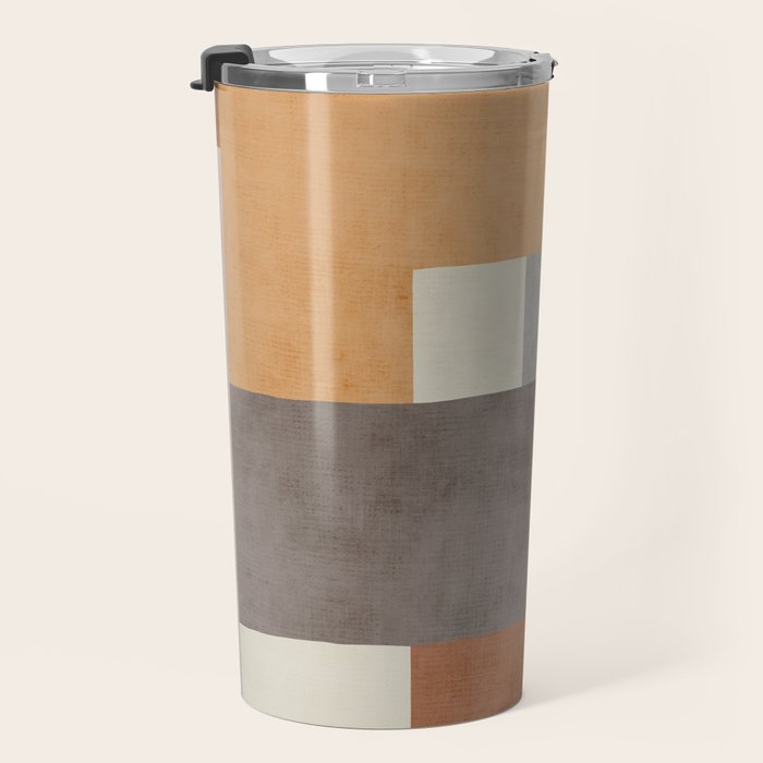 Terra Earth Tones Geometric Modern Abstract Travel Mug Gallery Image 3