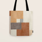 Terra Earth Tones Geometric Modern Abstract Tote Bag Gallery Image 1