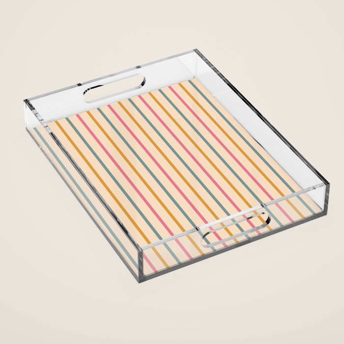 Vintage Stripes  Acrylic Tray Gallery Image 1