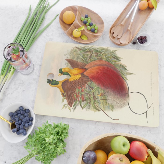 Birds-of-paradise (Paradisea Sanguinea) by John Gould, 1875-1888 (benefitting the Nature Conservancy) Cutting Board Gallery Image 2