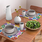 Funny happy face cartoon art pattern Placemat Gallery Image 2
