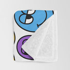 Funny happy face cartoon art pattern Throw Blanket Gallery Image 3