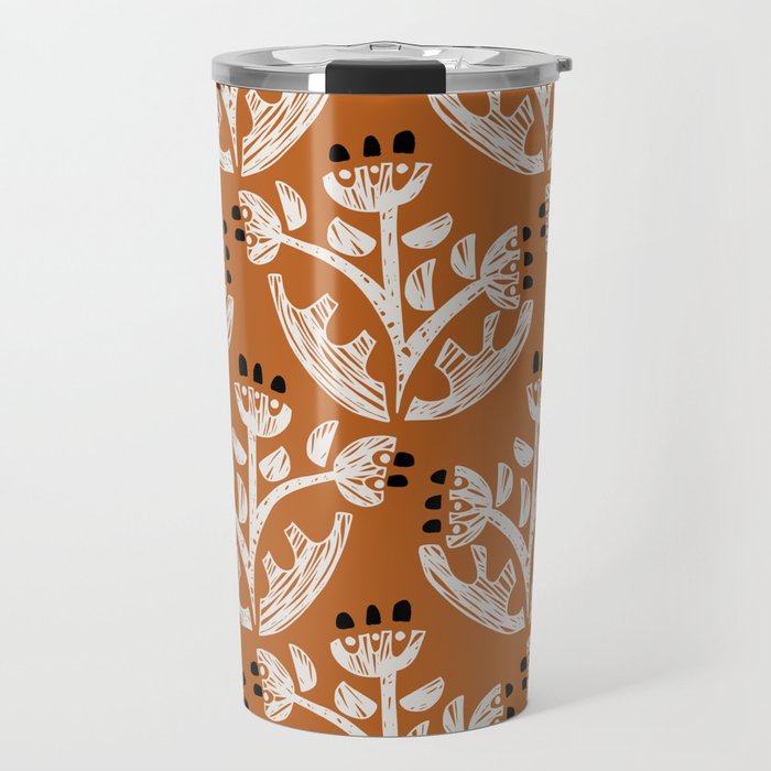 Black Forest flowers terracotta Travel Mug Gallery Image 1