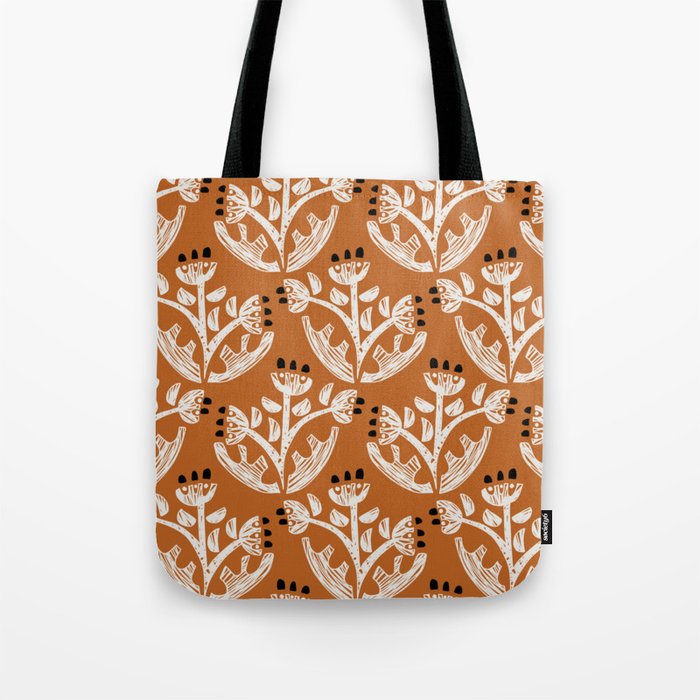 Black Forest flowers terracotta Tote Bag Gallery Image 1