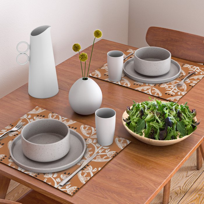 Black Forest flowers terracotta Placemat Gallery Image 2