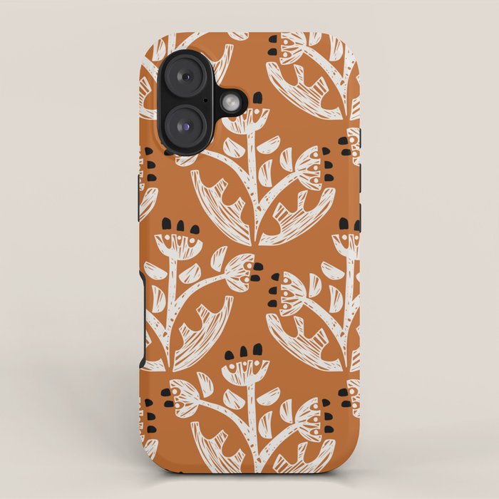 Black Forest flowers terracotta iPhone Case Gallery Image 1