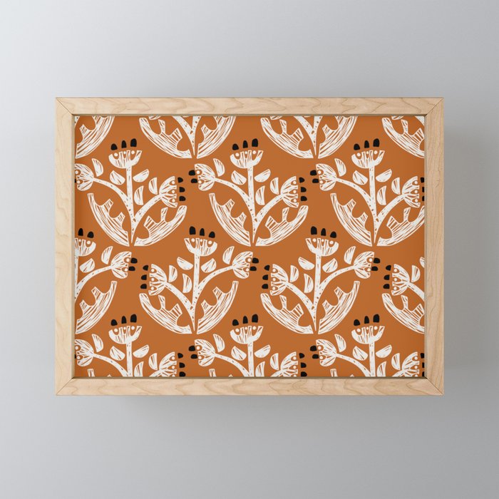 Black Forest flowers terracotta Mini Art Print Gallery Image 1