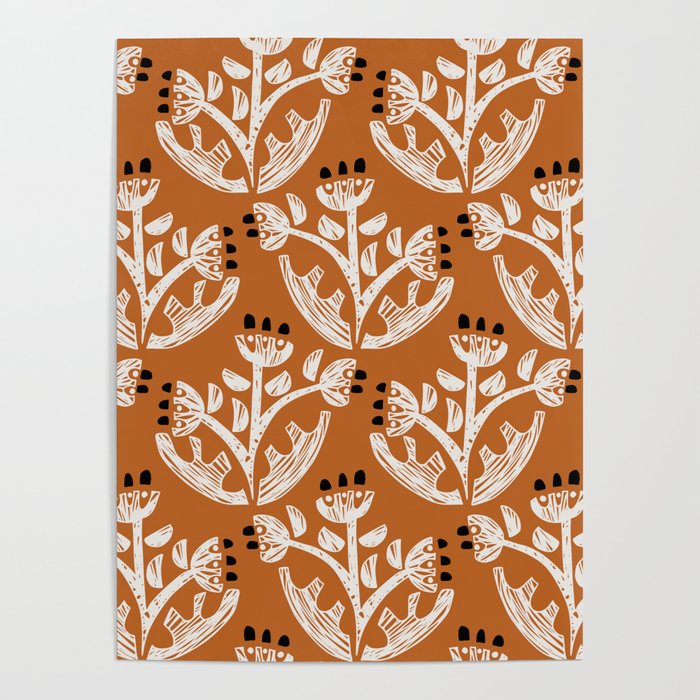 Black Forest flowers terracotta Poster Gallery Image 1