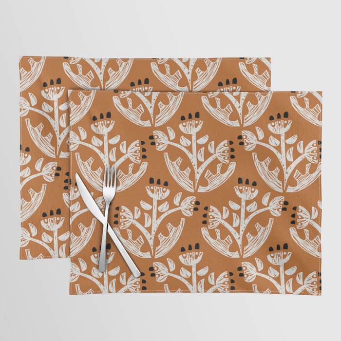 Black Forest flowers terracotta Placemat Gallery Image 1