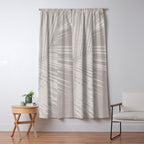 Minimalist palm leaf -neutral beige linen Window Curtain Gallery Image 5
