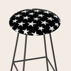 Star Pattern White On Black Stool Gallery Image 2
