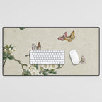 Pear flowers and butterflies type A - Minhwa : Koreafolkpainting Desk Mat Gallery Image 1