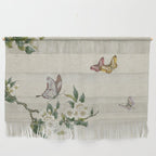 Pear flowers and butterflies type A - Minhwa : Koreafolkpainting Wall Hanging Gallery Image 1