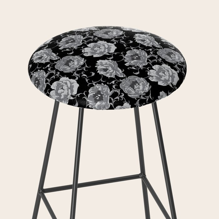 Goth Romantic Vintage Peonies Stool Gallery Image 2