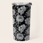 Goth Romantic Vintage Peonies Travel Mug Gallery Image 2