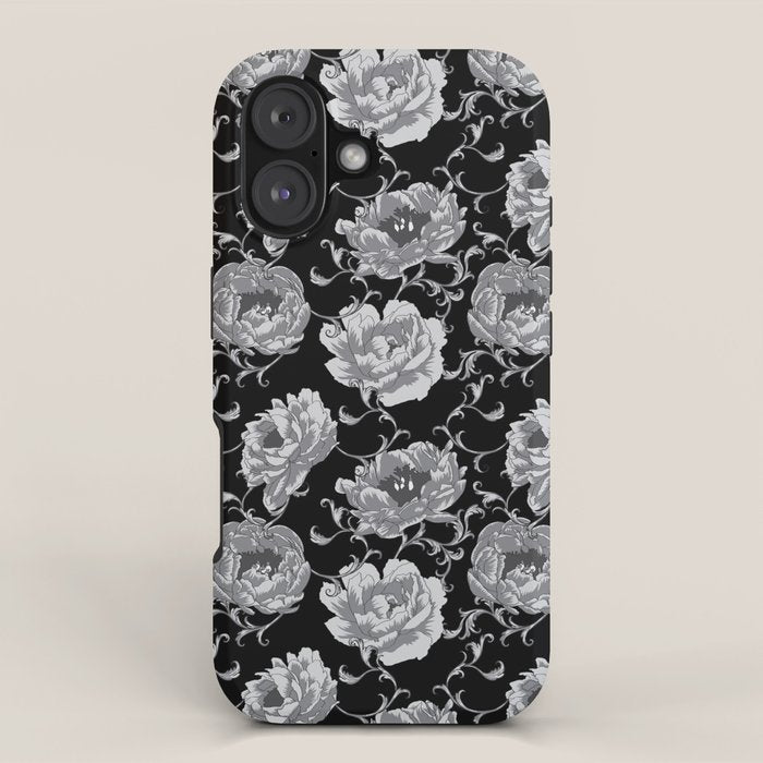 Goth Romantic Vintage Peonies iPhone Case Gallery Image 1