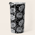 Goth Romantic Vintage Peonies Travel Mug Gallery Image 3