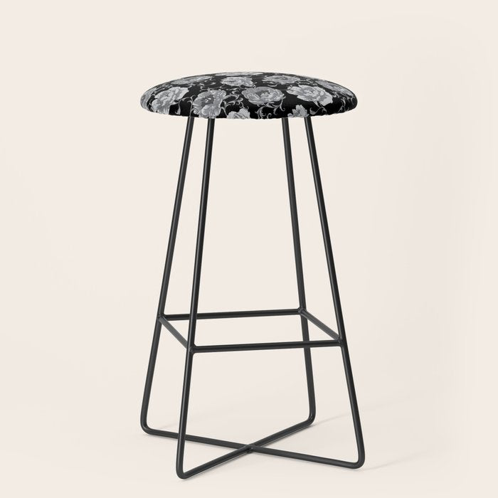 Goth Romantic Vintage Peonies Stool Gallery Image 1