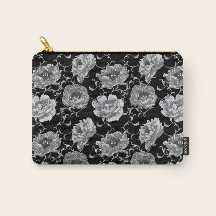 Goth Romantic Vintage Peonies Carry All Pouch Gallery Image 1