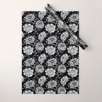 Goth Romantic Vintage Peonies Wrapping Paper Gallery Image 1