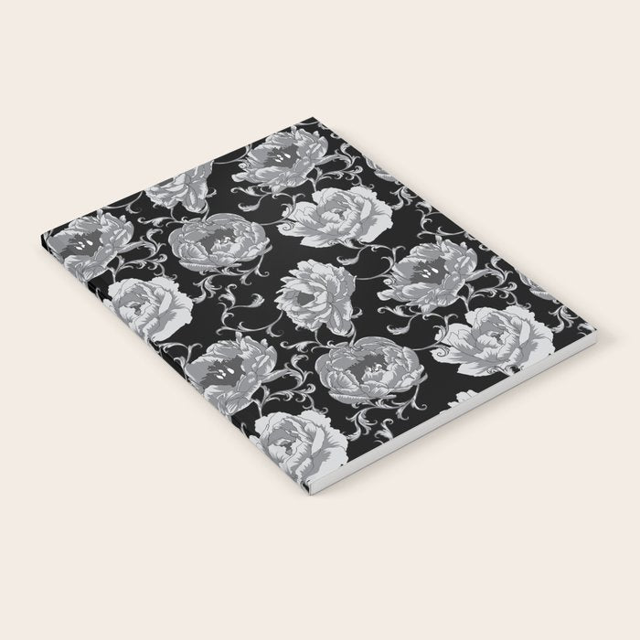 Goth Romantic Vintage Peonies Notebook Gallery Image 2