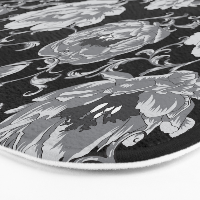 Goth Romantic Vintage Peonies Bath Mat Gallery Image 3