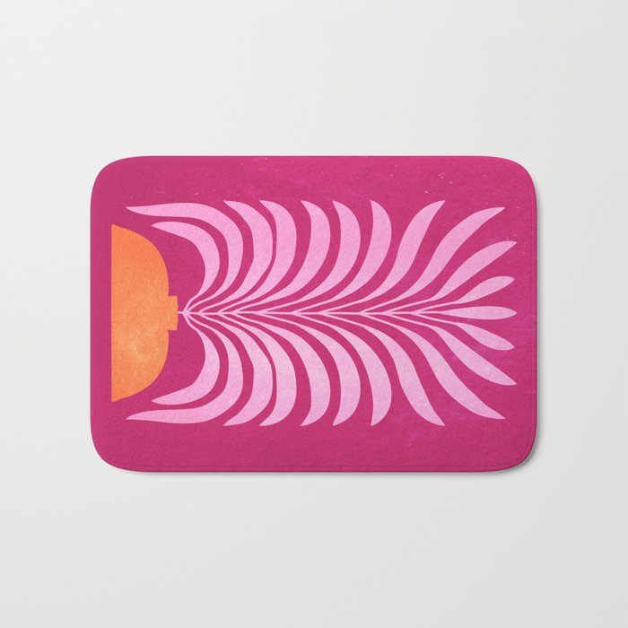 THE VASE 02: Bordeaux Wine Leaves Bath Mat Gallery Image 1