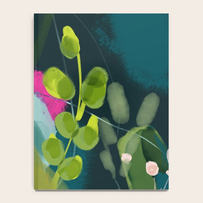 abstract jungle fever leaves in floral green Notebook Gallery Image 4