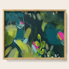 abstract jungle fever leaves in floral green Serving Tray Gallery Image 1