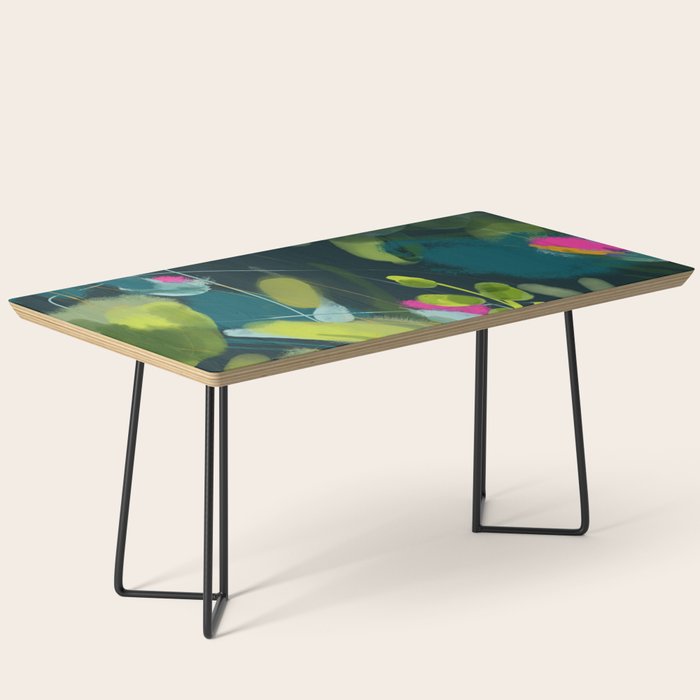 abstract jungle fever leaves in floral green Coffee Table Gallery Image 1