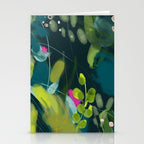 abstract jungle fever leaves in floral green Stationery Card Gallery Image 2
