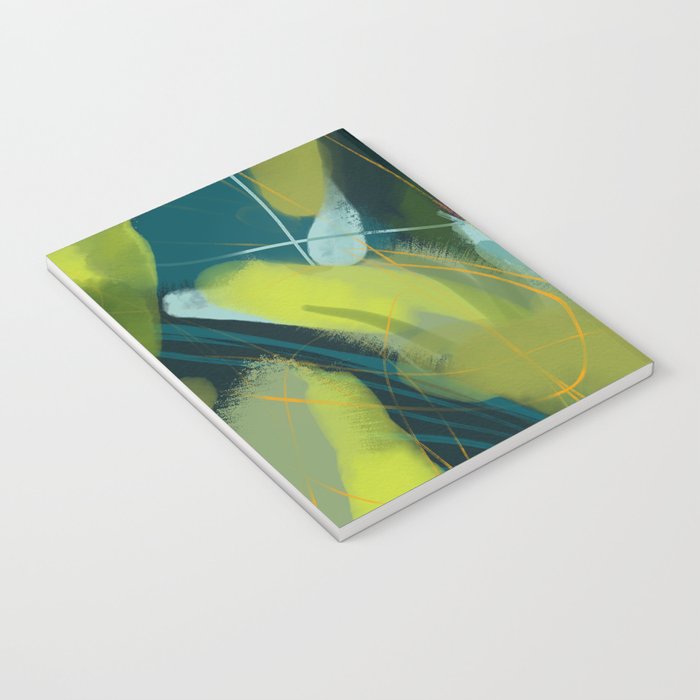 abstract jungle fever leaves in floral green Notebook Gallery Image 3