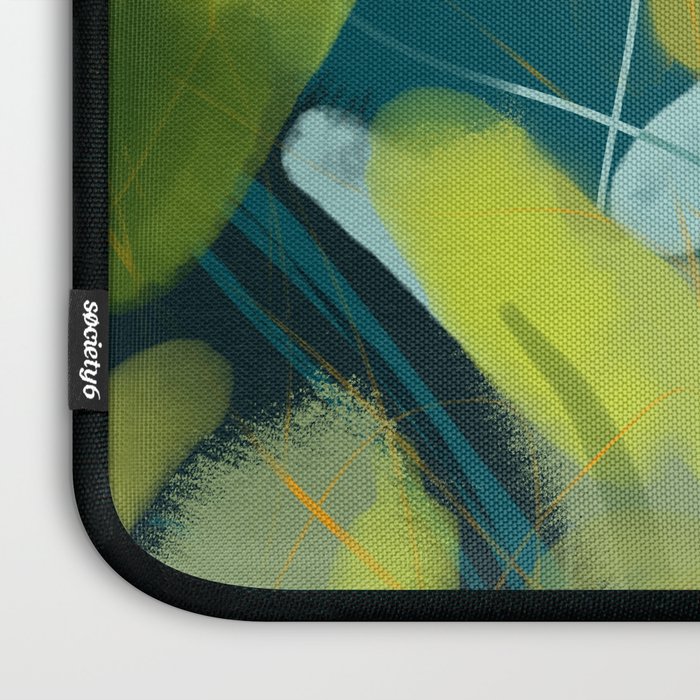 abstract jungle fever leaves in floral green Laptop Sleeve Gallery Image 3