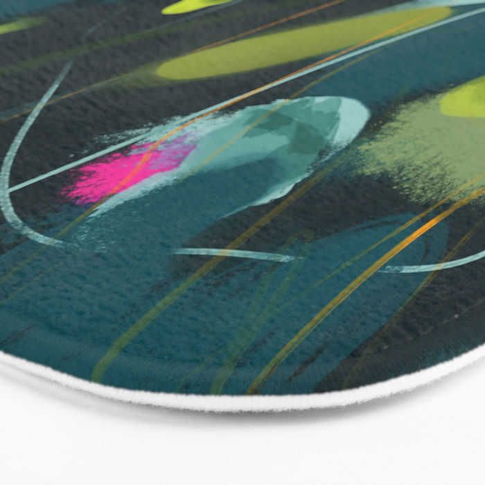 abstract jungle fever leaves in floral green Bath Mat Gallery Image 3