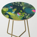 abstract jungle fever leaves in floral green Side Table Gallery Image 2