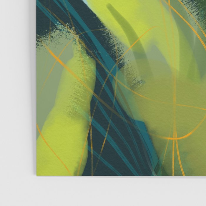 abstract jungle fever leaves in floral green Poster Gallery Image 3