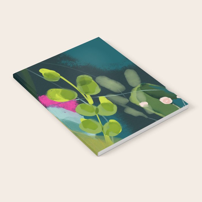 abstract jungle fever leaves in floral green Notebook Gallery Image 2