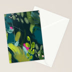 abstract jungle fever leaves in floral green Stationery Card Gallery Image 2