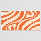 New Groove Retro Abstract Pattern Vertical in Orange Tangerine Cream Desk Mat Gallery Image 3