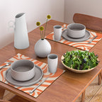 New Groove Retro Abstract Pattern Vertical in Orange Tangerine Cream Placemat Gallery Image 2