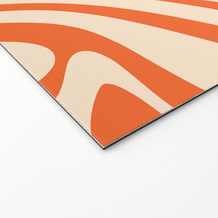 New Groove Retro Abstract Pattern Vertical in Orange Tangerine Cream Welcome Mat Gallery Image 2