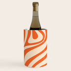 New Groove Retro Abstract Pattern Vertical in Orange Tangerine Cream Wine Chiller Gallery Image 3